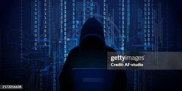 ilustrações de stock, clip art, desenhos animados e ícones de hacker on network background - software antivírus