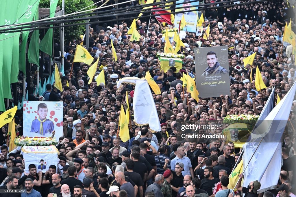 Funeral for the victims of the explosion of pagers in Lebanon