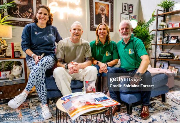 Elizabeth Lockwood, Iwan Thomas, Samantha Marsh and Pete Banbury attend The Cat Show Live at NEC Arena on September 14, 2024 in Birmingham, England.