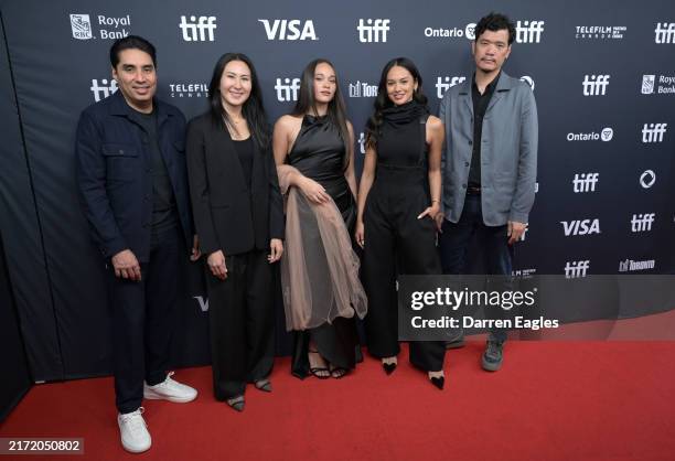 Wicky V. Olindo, Daiwanne P. Ralie, Aurora Ribero, Hana Malasan and Timo Tjahjanto attend the premiere of "The Shadow Strays" during the 2024 Toronto...
