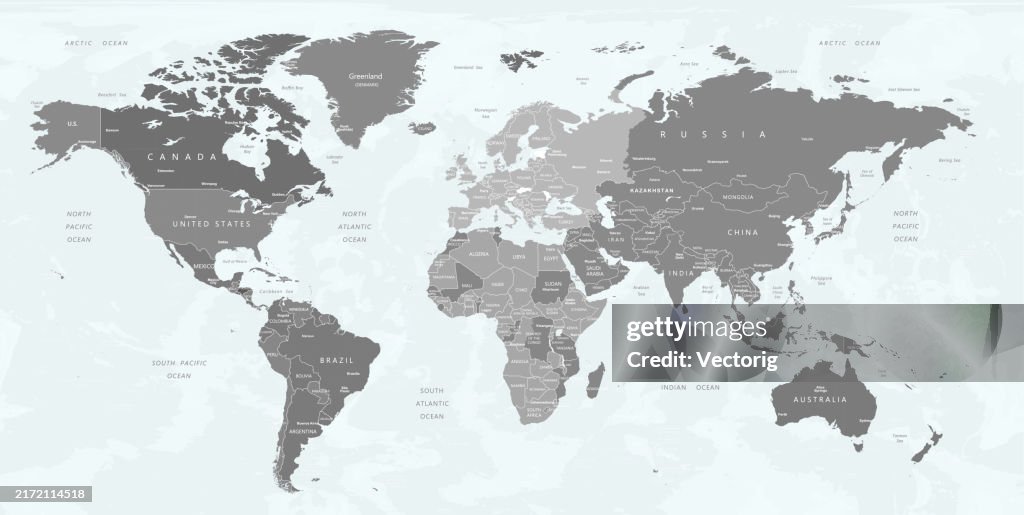 Highly Detailed World Map With Colorcoded Continents For Easy ...