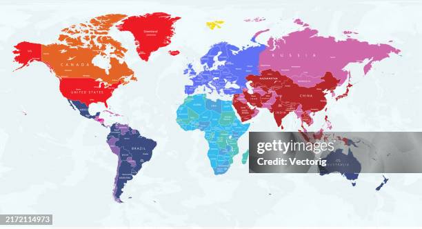 Color World Map Continents