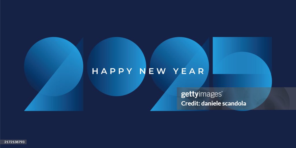Happy New Year 2025 gradient background for your Christmas.