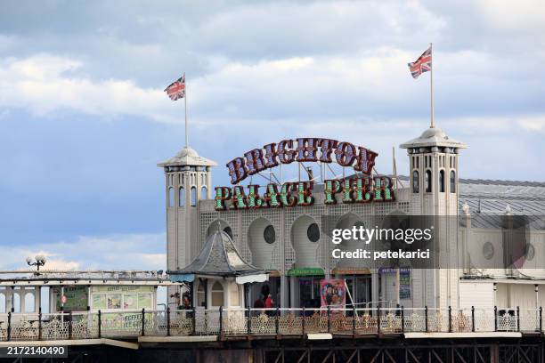 brighton pie - brighton deckchair stock pictures, royalty-free photos & images