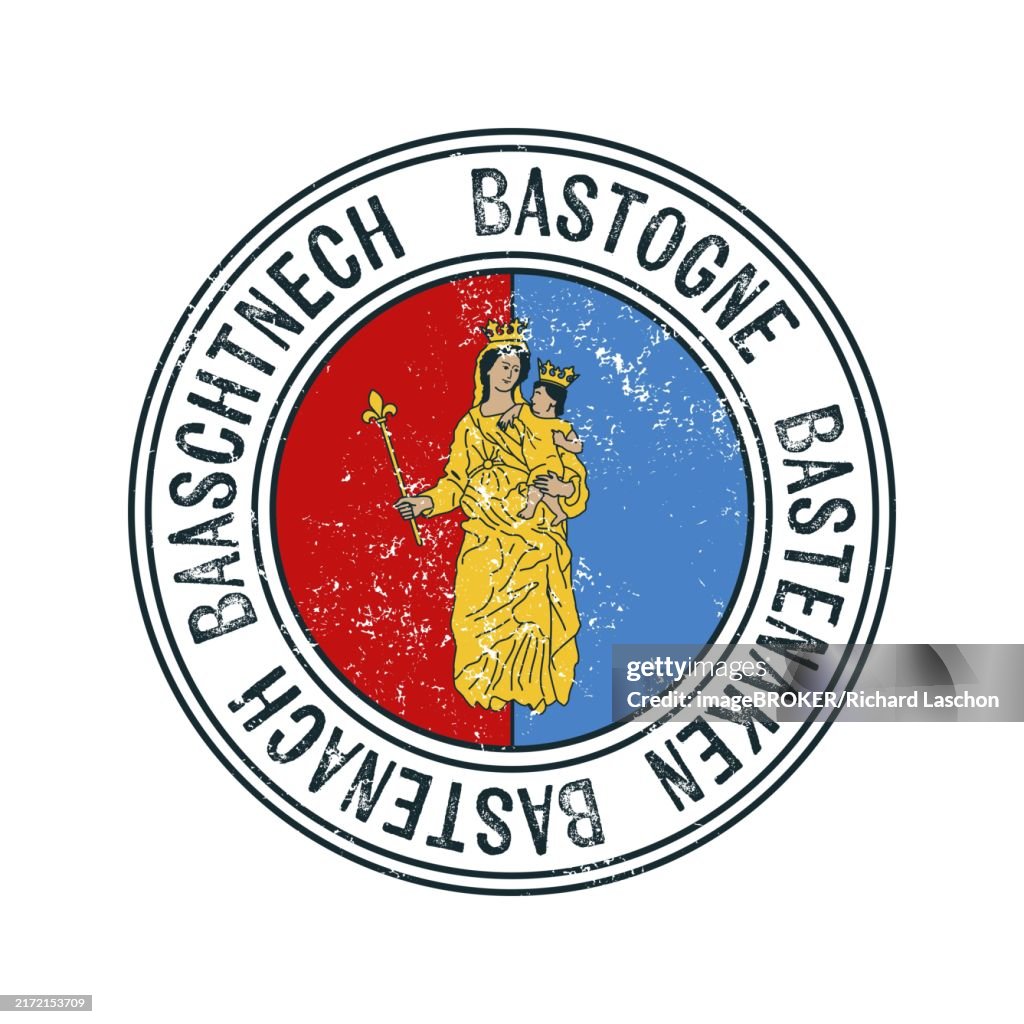 Bastogne, Belgium city vector grunge stamp over white background