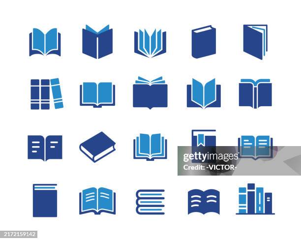 ilustrações, clipart, desenhos animados e ícones de ícones de livros - série gráfica clássica - aberto