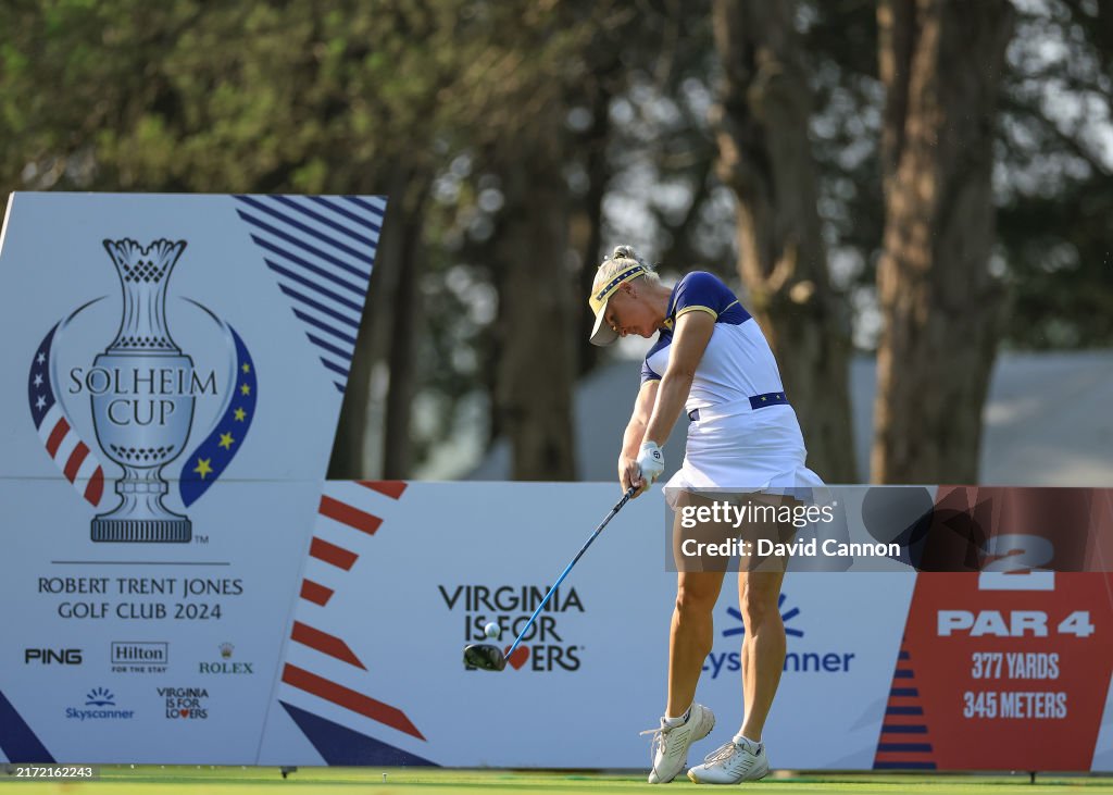 Charley Hull Of England And The European Team Plays Her Tee Shot On charley-hull-of-england-and-the-european-team-plays-her-tee-shot-on