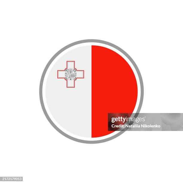 malta - round flag icon. - malta stock illustrations