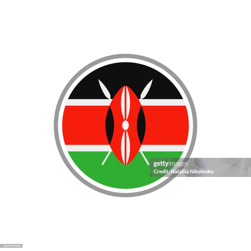 Kenya - Round Flag Icon.