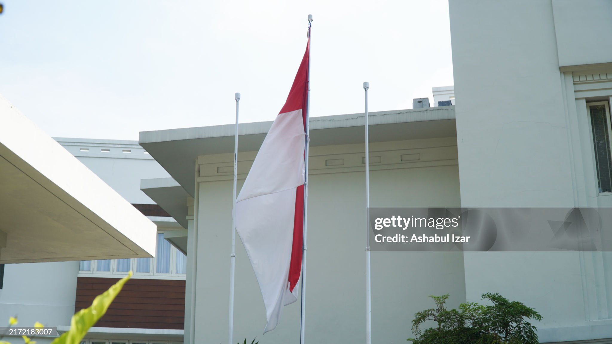 The red and white flag of Indonesia