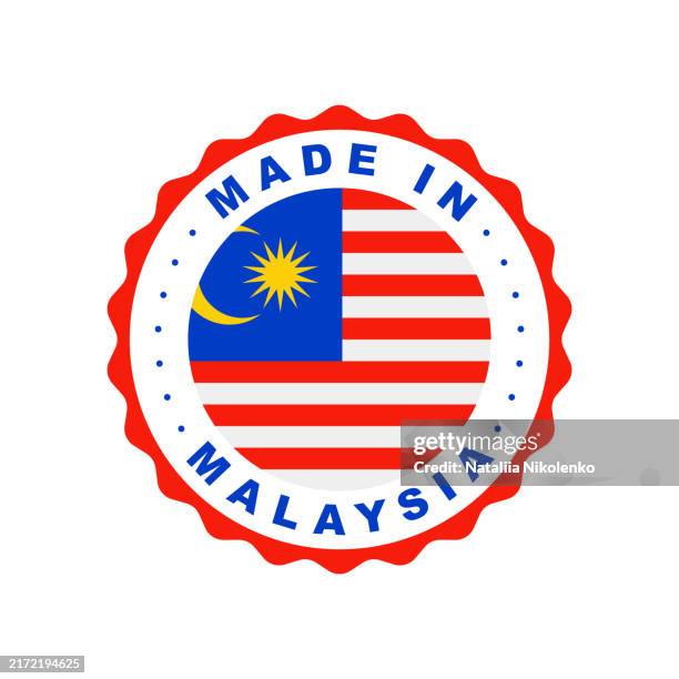 made in malaysia. emblem of the country of origin of the product. product label. quality mark. - perak malaysia stock illustrations