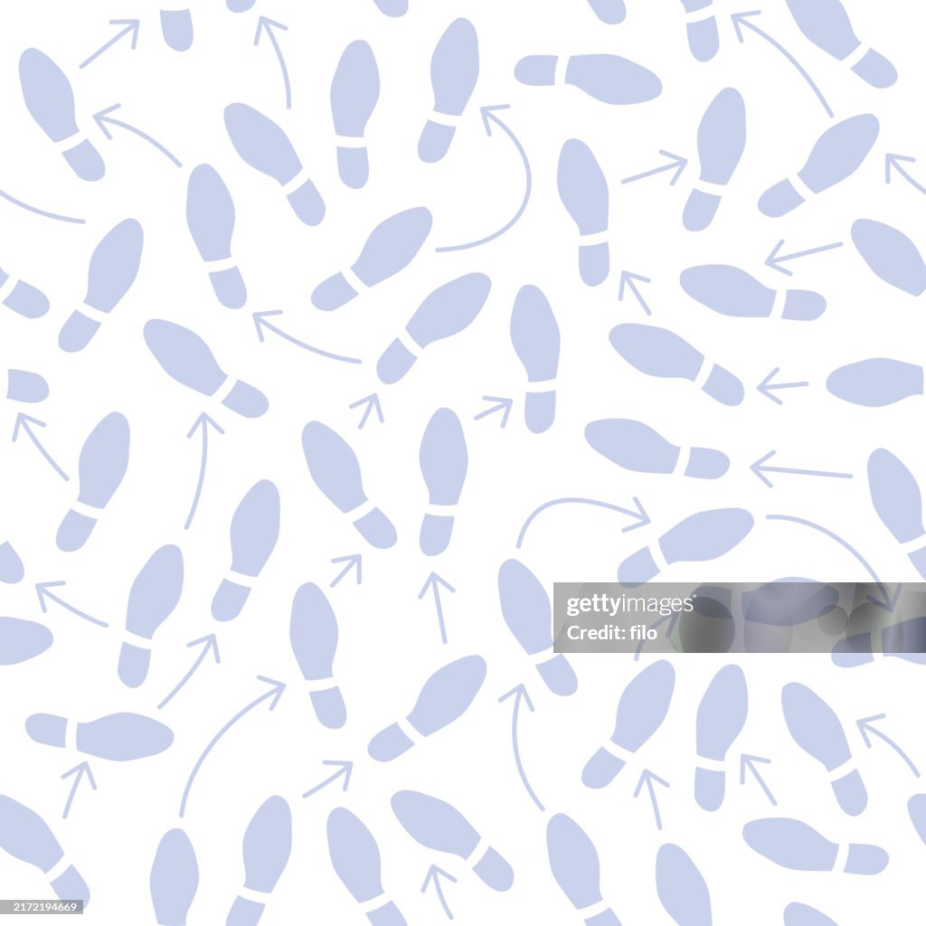 Seamless Tileable Footprint Walking Hiking Dance Steps People Footprints