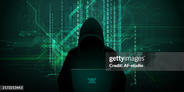 Hacker on network background Hacker on network background