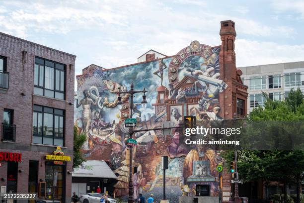 south broad street in philadelphia - arte de rua imagens e fotografias de stock