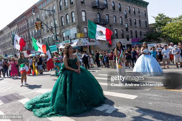 The Mexican-American community celebrates Mexico Independence Day with a parade down Fifth Avenue, in the Sunset Park neighborhood of the Brooklyn...