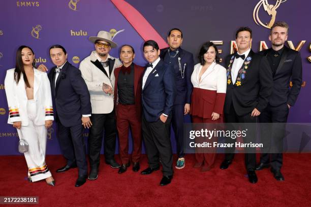 Tazbah Chavez, Bobby Wilson, Sterlin Harjo, Zahn McClarnon, Lane Factor, Dallas Goldtooth, Sarah Podemski, Migizi Pensoneau and Dylan Brodie attend...