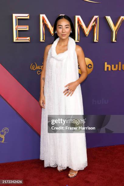 Greta Lee attends the 76th Primetime Emmy Awards at Peacock Theater on September 15, 2024 in Los Angeles, California.