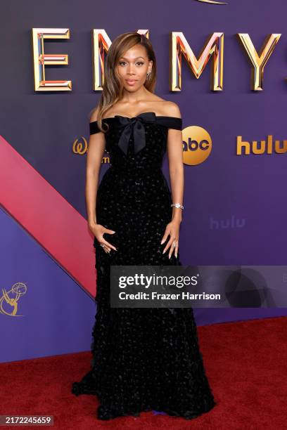 Nicole Beharie attends the 76th Primetime Emmy Awards at Peacock Theater on September 15, 2024 in Los Angeles, California.