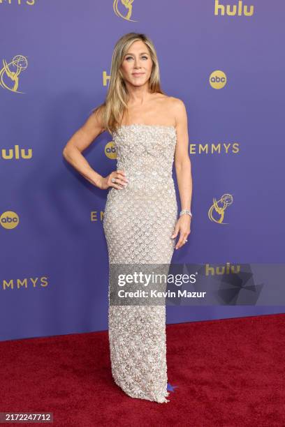 Jennifer Aniston attends the 76th Primetime Emmy Awards at Peacock Theater on September 15, 2024 in Los Angeles, California.