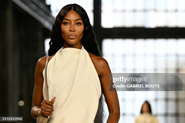 Model Naomi Campbell walks the runway during the Tod's collection show at Milan's Fashion Week Womenswear Spring / Summer 2025, on September 20, 2024...