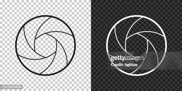 ilustraciones, imágenes clip art, dibujos animados e iconos de stock de obturador de la cámara. icono para diseño sobre fondo en blanco - foco técnica de imágenes