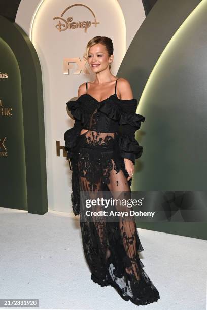Rita Ora attends The Walt Disney Company's Emmy Awards Celebration at The Music Center on September 15, 2024 in Los Angeles, California.