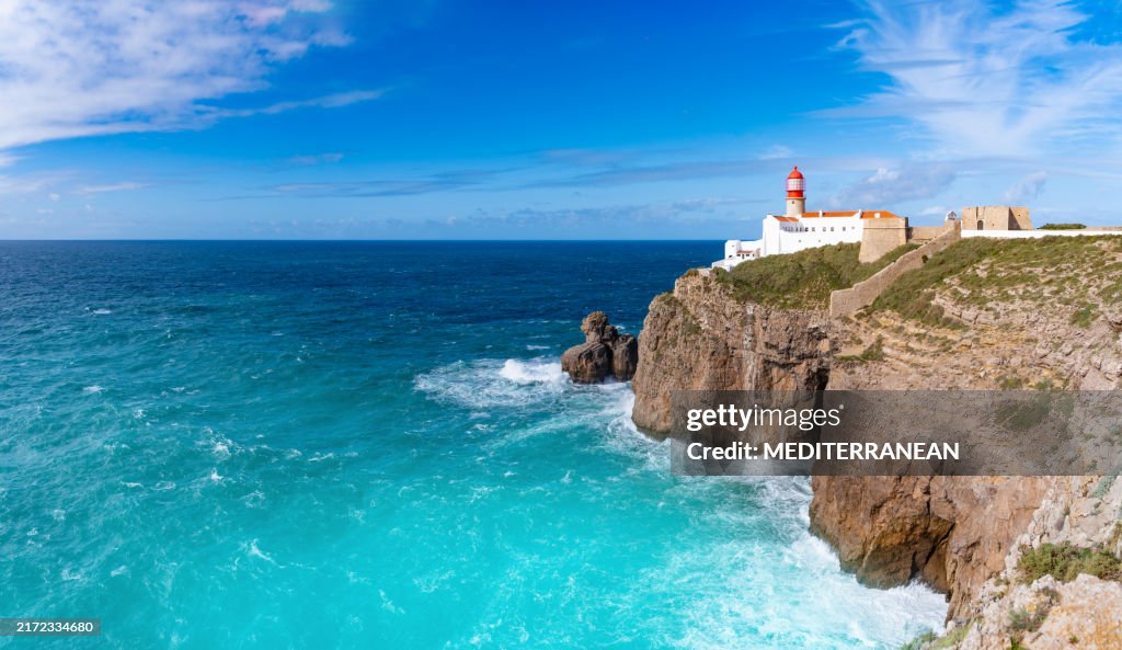 San Vicente Cape lighthouse Cabo Sao Vicente Sagres in Portugal Atlantic