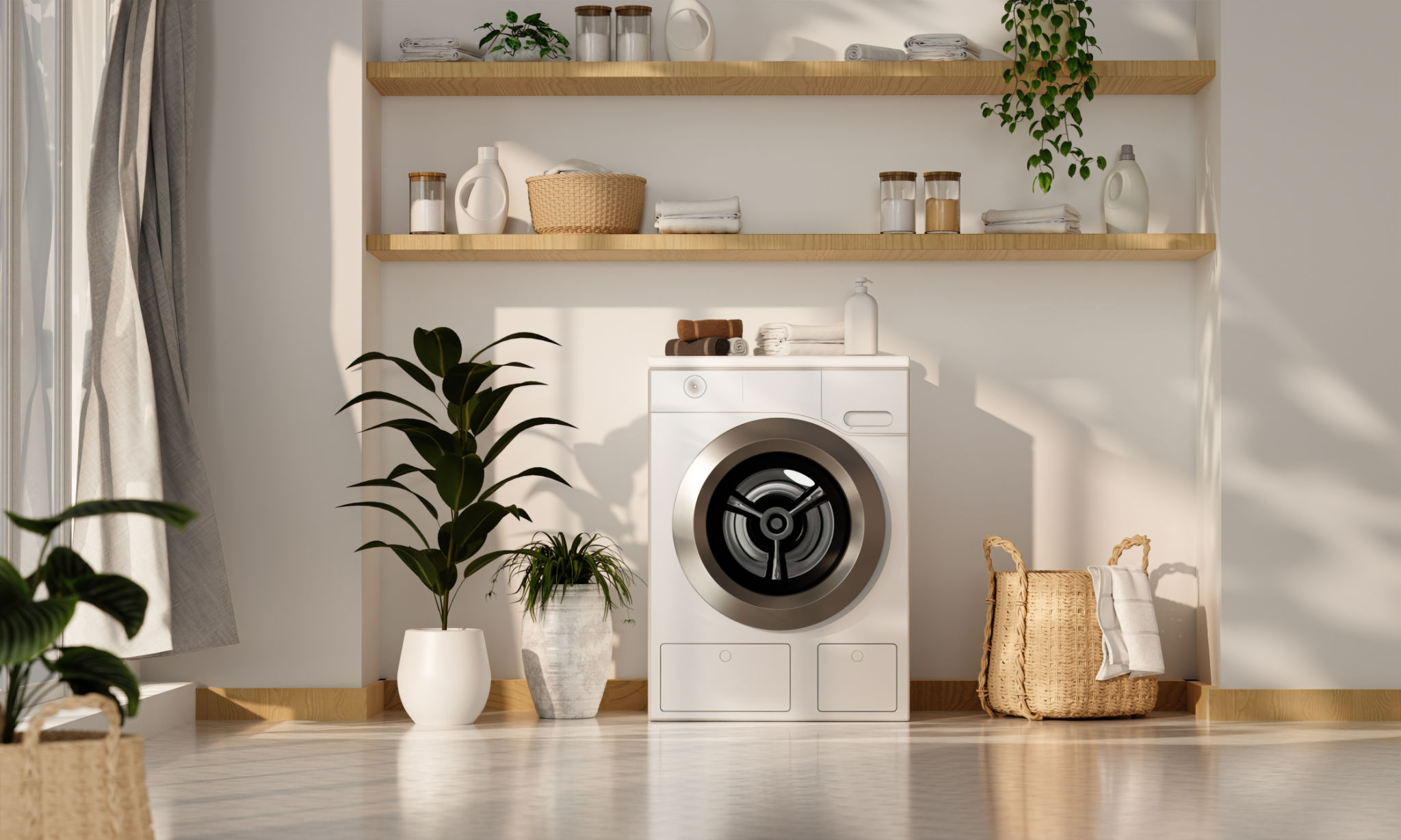 stylish laundry decor