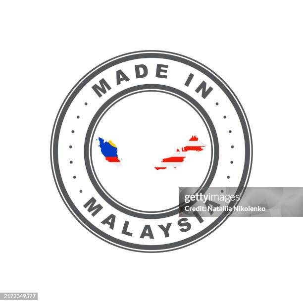 made in malaysia. emblem of the country of origin of the product. product label. quality mark. - perak malaysia stock illustrations