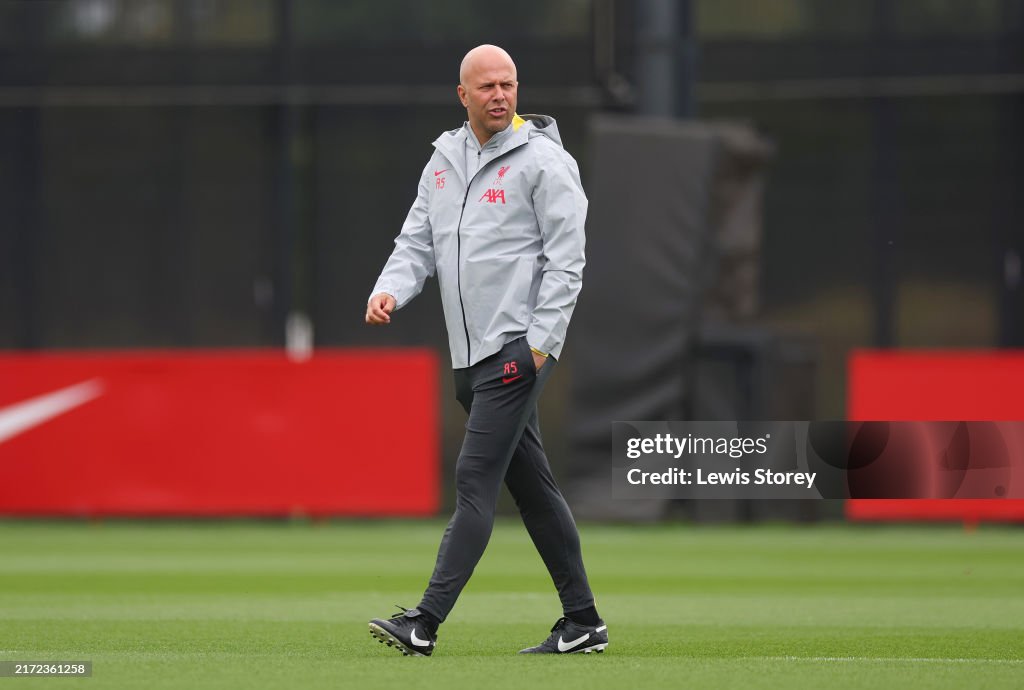 Liverpool FC Training Session And Press Conference - UEFA Champions League 2024/25 League Phase MD1