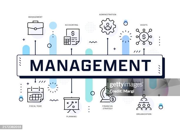 management web banner, infographic template - organizational structure template stock illustrations