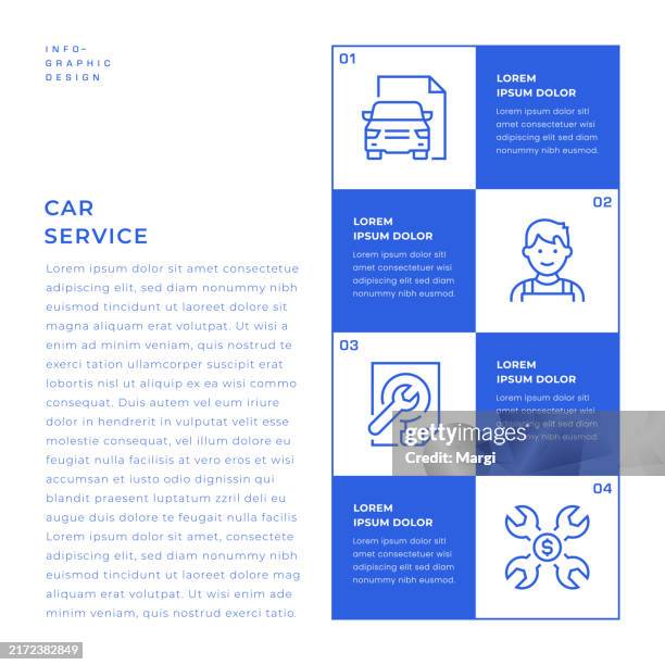car service infographic design - piston stock illustrations