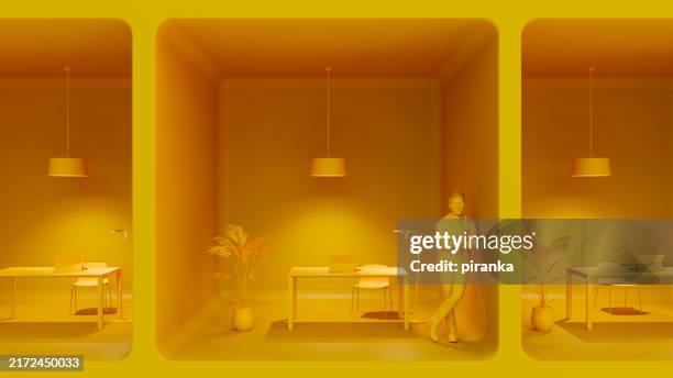 monochromatic room - monochroom stockfoto's en -beelden