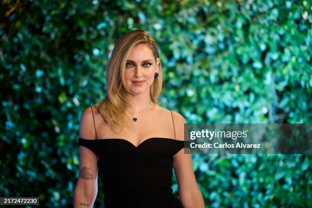 Chiara Ferragni attends a dinner organized by Goa Organics at the Villamagna Hotel on September 16, 2024 in Madrid, Spain.