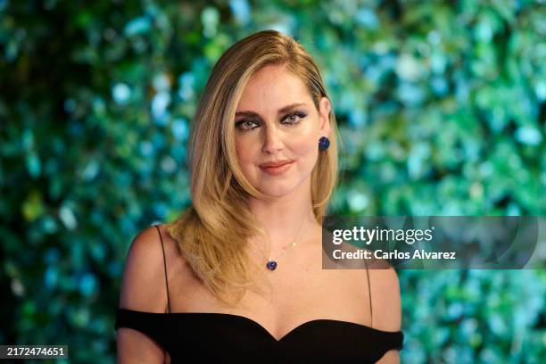 Chiara Ferragni attends a dinner organized by Goa Organics at the Villamagna Hotel on September 16, 2024 in Madrid, Spain.