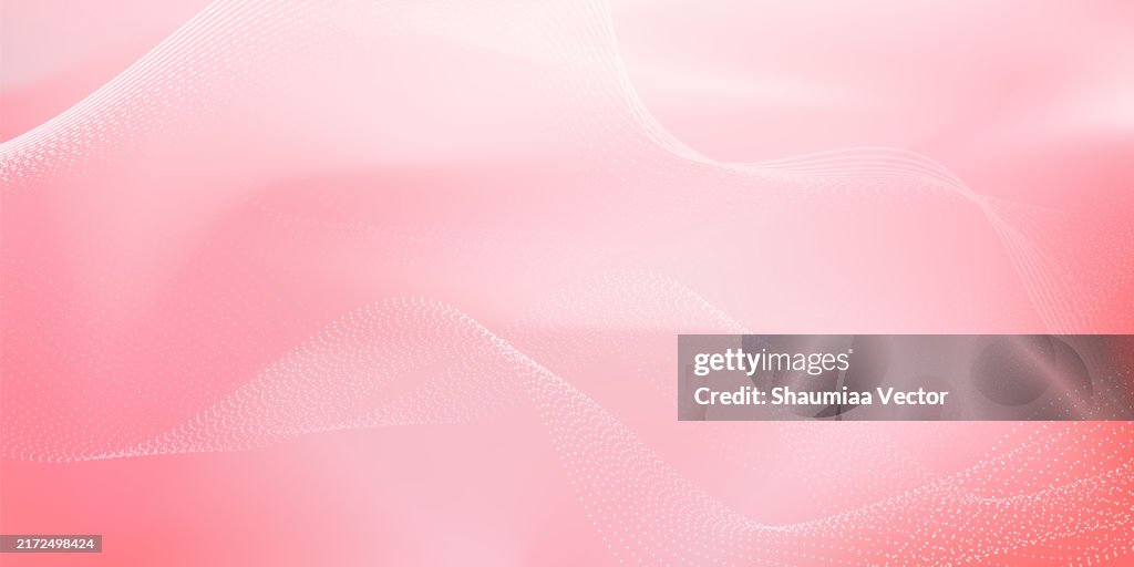 Pink abstract background with wave line elements vector