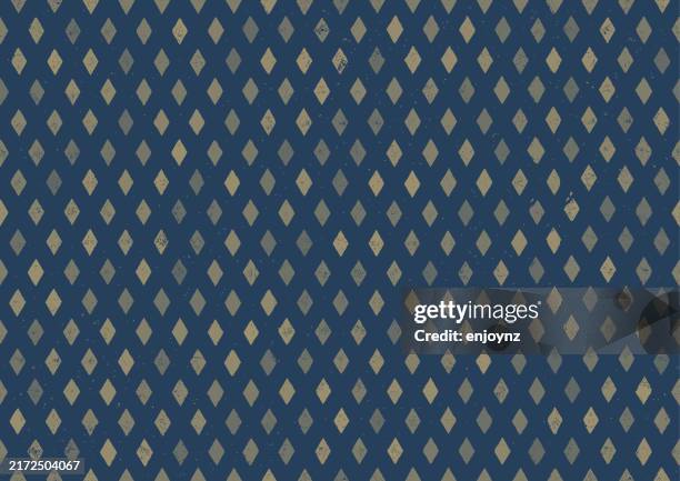 seamless gold diamond pattern wallpaper background - metal grate texture stock illustrations
