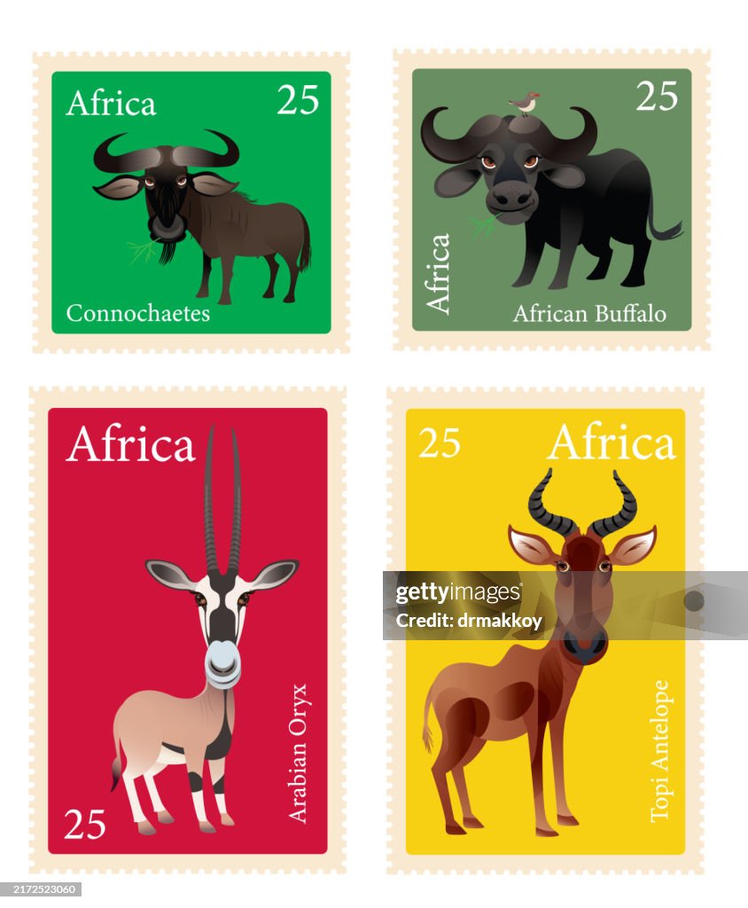 African Animals Stamps