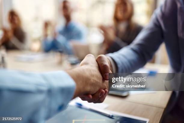 successful agreement on a business meeting! - handshake bildbanksfoton och bilder