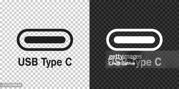 usb type c port. icon for design on blank background - letter c stock illustrations