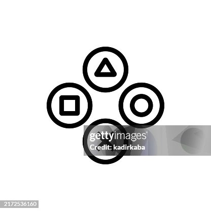 Gamer controller buttons line icon. Gamer controller buttons line icon.