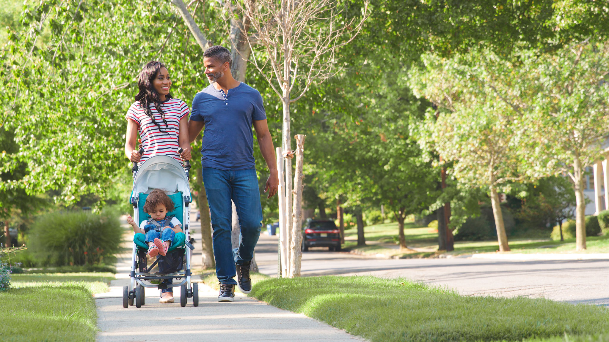 family walking