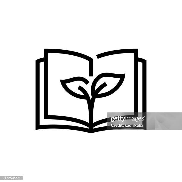 biology book line icon. - medical dictionary stock illustrations