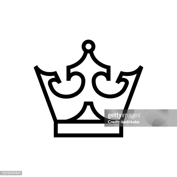 crown line icon. - collect icon stock illustrations