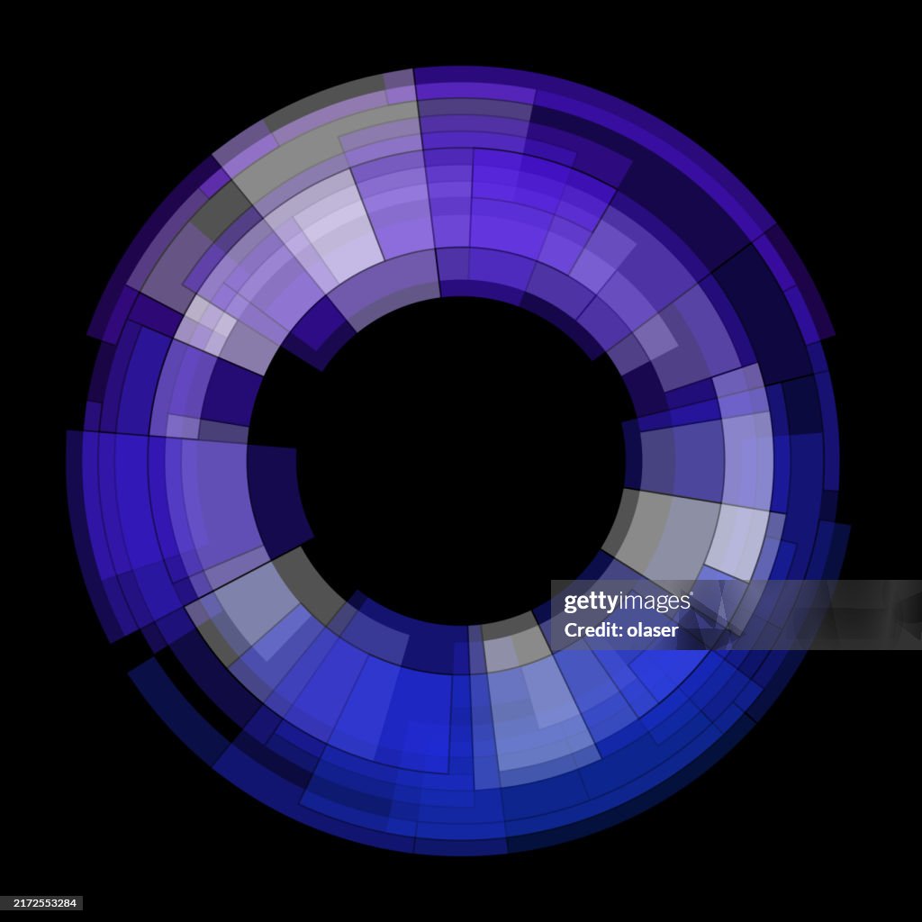 Circularity Model Blue Blue Abstract Circular With Transparent Sections Dark Background ...