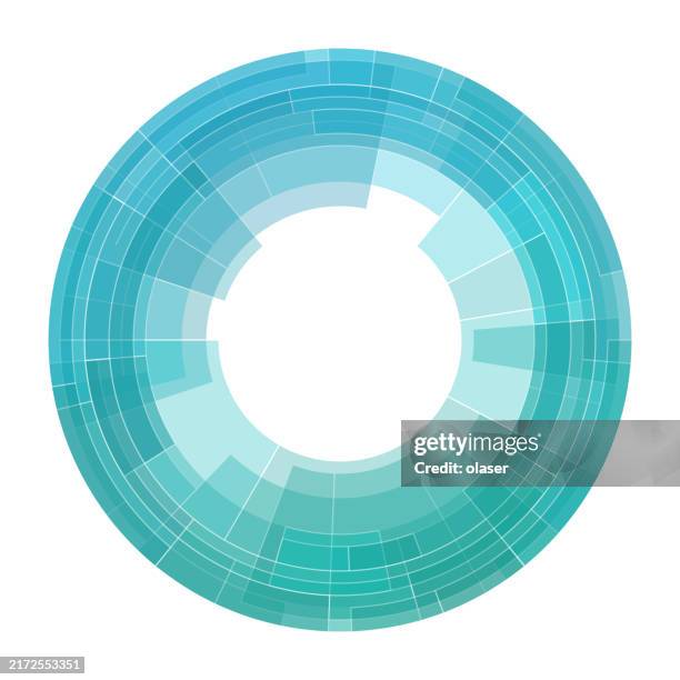 green - blue abstract circular with transparent sections background pattern - layered circle stock illustrations