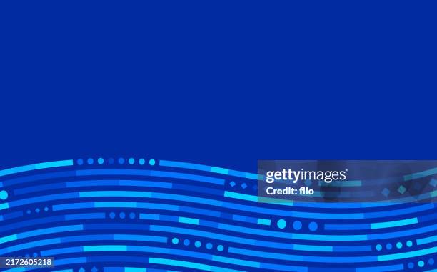 blaue welle fließender hintergrundrahmen - meeresboden stock-grafiken, -clipart, -cartoons und -symbole