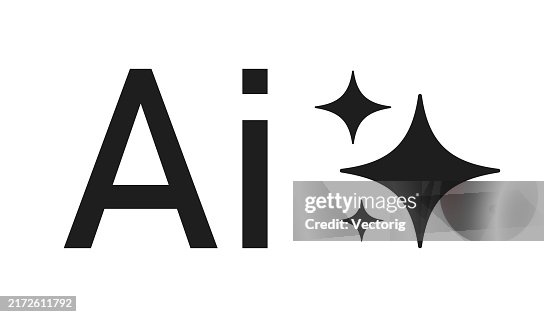 AI Logo: Modern Artificial Intelligence Symbol with Sparkle Elements AI Logo: Modern Artificial Intelligence Symbol with Sparkle Elements