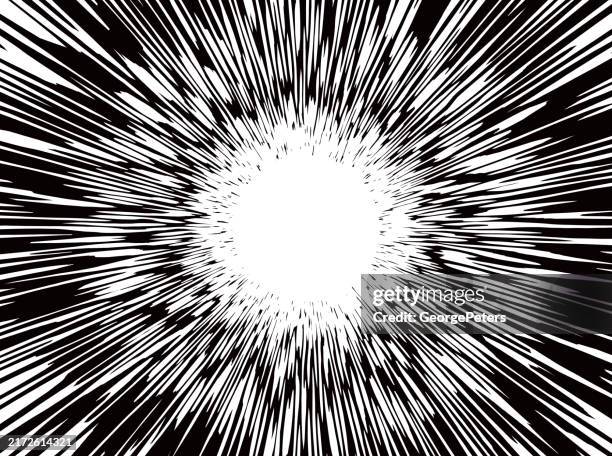 illustrations, cliparts, dessins animés et icônes de bordure circulaire - cadre et traînées lumineuses explosives - objet magique et mystique