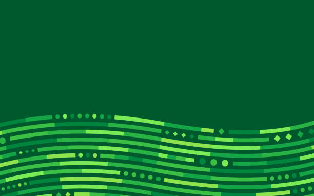 agriculture farm fields wave green pixel background pattern - spring background top view stock illustrations